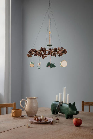 Kerstornament in stof - Kaarslicht